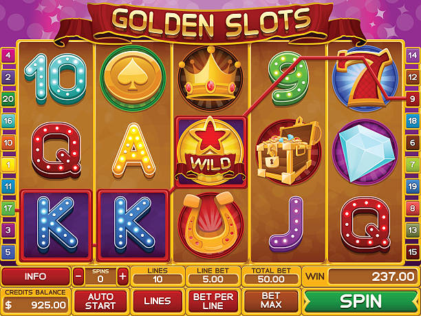 Slots game template vector illustration